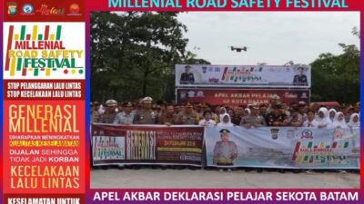 Polresta Barelang Gelar Apel Millenial Safety Road Festival bersama Pelajar se-Batam