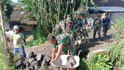 Satgas TMMD Bangun Drainase Sepanjang 112 Meter Bagi Warga di Dusun Paleran
