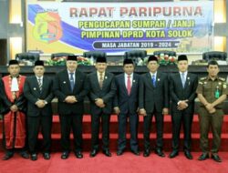 Pimpinan Definitif Dewan Dilantik, Yutris Can Pimpin Ketua DPRD Solok Untuk ke 3 Kalinya