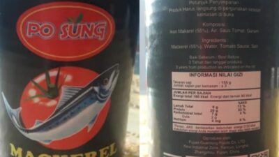 Sarden Merek Po Sung Bantuan BP Batam  Diduga Tak Miliki Sertifikat Halal MUI