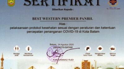 BWP Panbil Raih Penghargaan Penanganan Covid 19 dari Dispar Batam dan PHRI