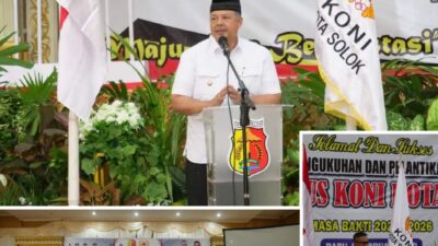 Rudi Horizon Dilantik Sebagai Ketua KONI Kota Solok, Ini Pesan Zul Elfian