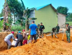 Satgas TMMD Bersama Masyarakat Mulai Bangun Jalan di Sambau Batam