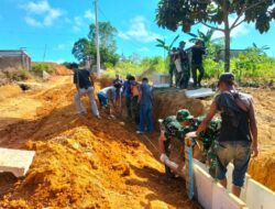 Jelang Semenisasi, Satgas TMMD dan Warga Pasang U 40 di Kampung Seraya Batam