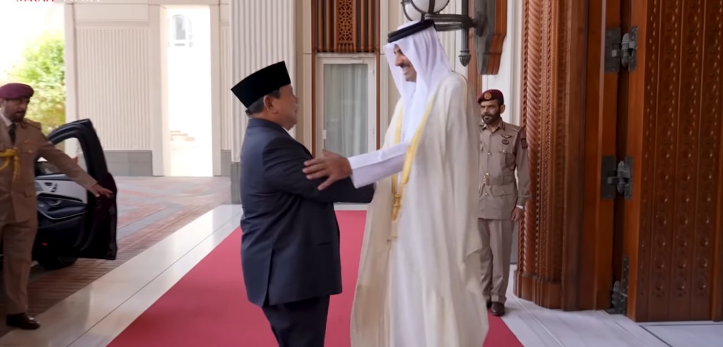 Prabowo Disambut Emir Qatar