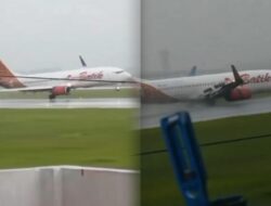 Video: Pesawat Batik Air Hampir Tergelincir Saat Mendarat