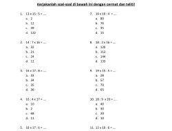 Soal UTS/STS Bahasa Indonesia Kelas 1 SD Semester 1