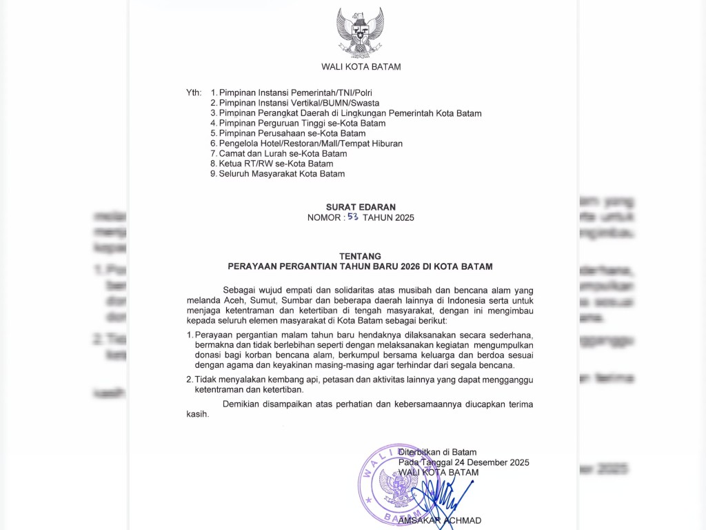 Pemko Batam Larang