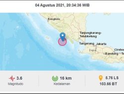 BMKG Melaporkan Gempa di Pesisir Barat Lampung, 26 April 2026