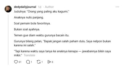 Idola Lebih Dekat: Pengingat untuk Ayah