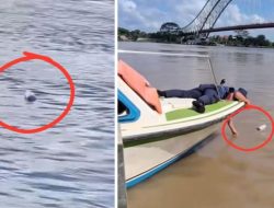 Aksi Damkar Matan Kukar viral, terima laporan untuk ambil botol minum tumbler di Sungai Mahakam