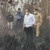 Menteri Juli Pantau Karhutla Kalsel, Api Padam Tapi Asap Gambut Masih Ada