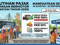 Pemutihan Pajak Kendaraan Batam Berakhir 30 September, Denda Dihapus 100% Hingga Diskon Pokok 50%