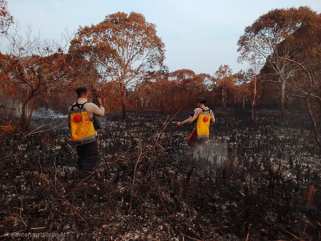 Lahan di Lingga Terbakar