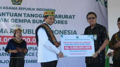 Menag Nasaruddin Umar ke Flores, Salurkan Bantuan Gempa Rp 3 Miliar