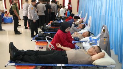 Polda Kepri Kumpulkan 62 Kantong Darah Sambut HUT Humas Polri ke 75
