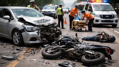 Motor Sport Masuk Tol Cijago Lawan Arah, Satu Pengendara Tewas Tabrak Taksi